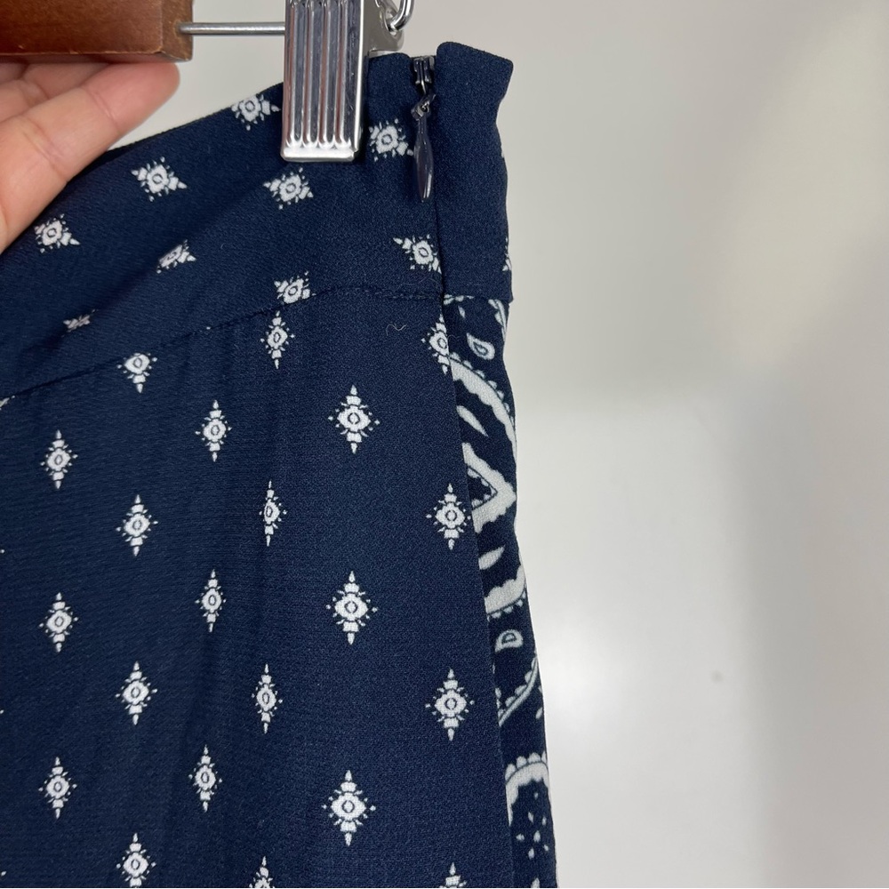 Cabi Trackstar Wide Leg Pants Women’s Blue Print Pull On Casual Resort Office - Picture 6 of 9